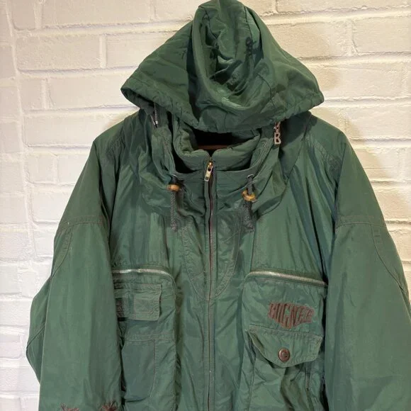 Vintage 90s Bogner Expedition Ski Snowboard Jacket Green Embroidered Men's 42 - Picture 4 of 15